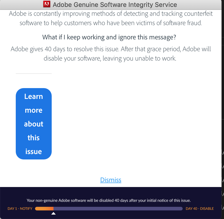 Adobe genuine software integrity service on macbook pro